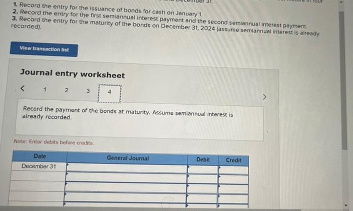 entry for the issuance of bonds for cash on January 1 .