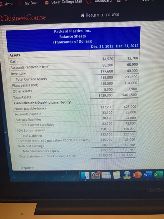 Industry Averages Packard Plastics, Inc., manufactures various plastic and synthetic products, Financial