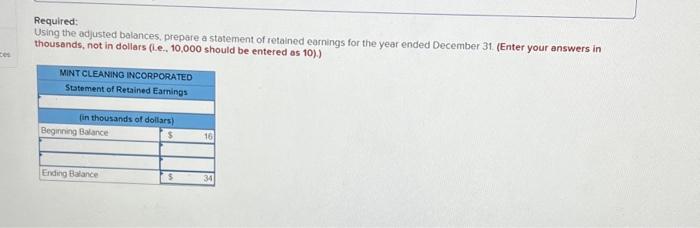 for the year ended December 31 . (Enter your answers in thousands,