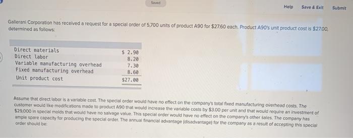  Help Save & Exit Submit Gallerani Corporation has received a request