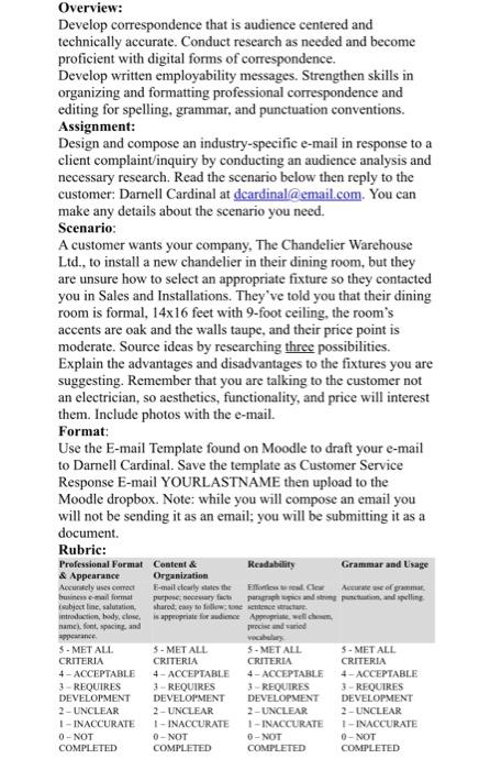 professional correspondence and editing for spelling, grammar, and punctuation conventions. Assignment: Design