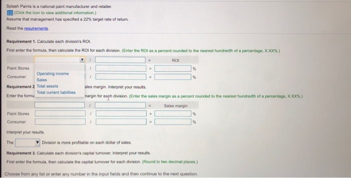paint manufacturer and retailer Click the icon to view additional information) Assume