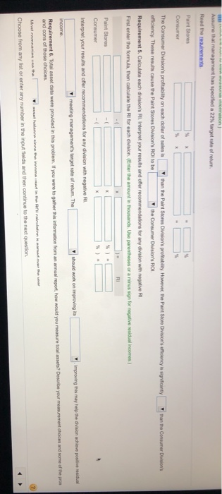 the formula, then calculate the sales margin for each division (inter the