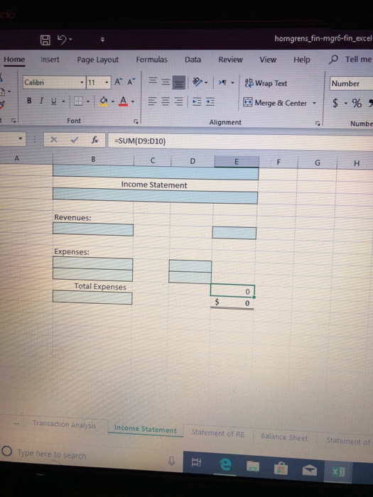 Echo Lake Corporation started operations on November 1, 2018. The nine transactions