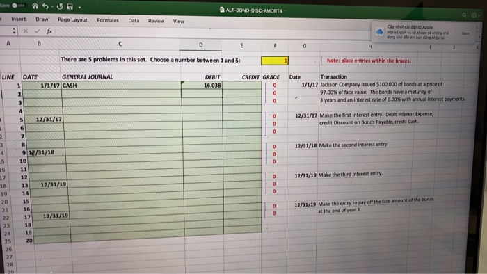  Insert Dr Page Layout DALT BOND DISC AMORTA Forms Data Review
