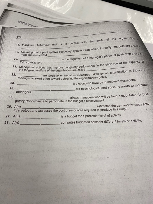 and are compon planned and actual expenditures Test your recall of the