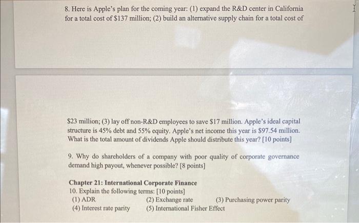 answer for a like :) 8. Here is Apple's plan for the