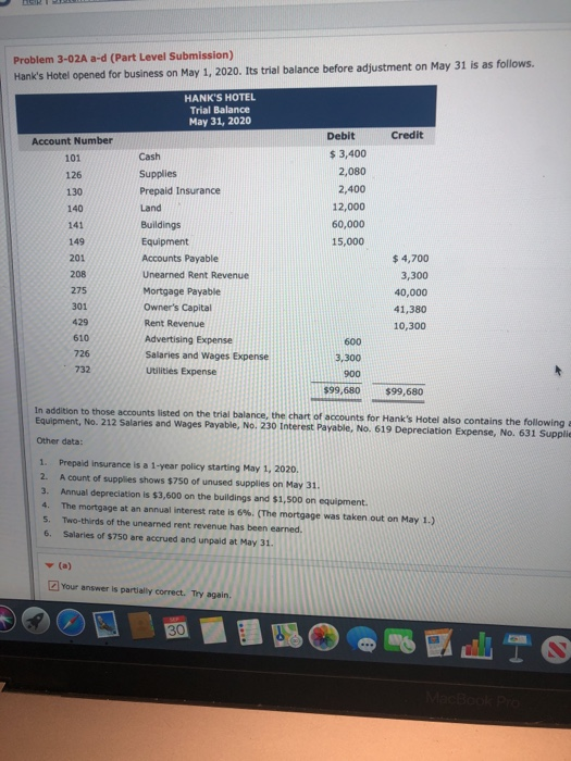 For problem 3-02 (a) what are the numbers for the debit