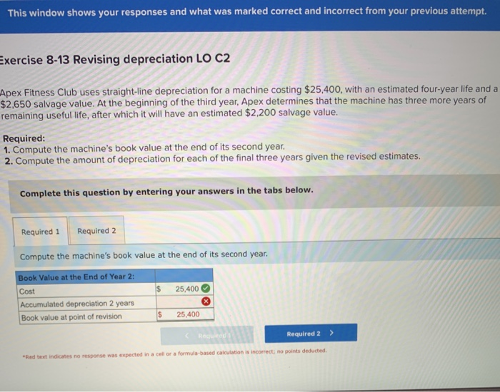  This window shows your responses and what was marked correct and