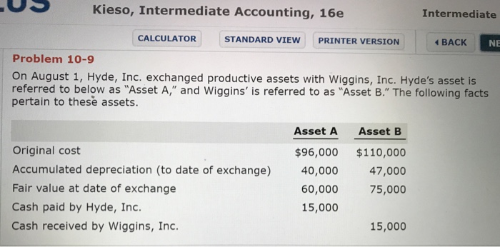  OSK Kieso, Intermediate Accounting, 16e Intermediate CALCULATOR STANDARD VIEWPRINTER VERSION BACK