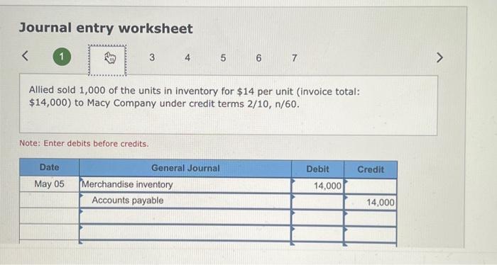 on May 3 for 2,000 units at a price of $10 cash