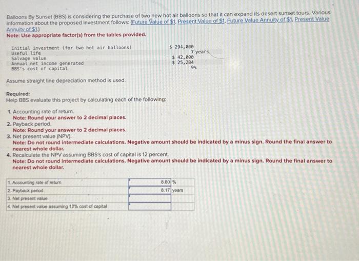help. not sure if 1 and 2 are right Balloons By Sunset