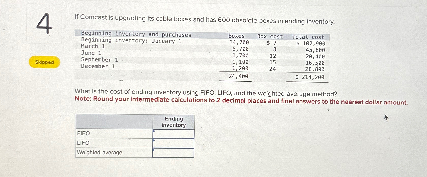  4 If Comcast is upgrading its cable boxes and has 600