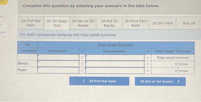 from the financial statements of two companies competing in the same industry