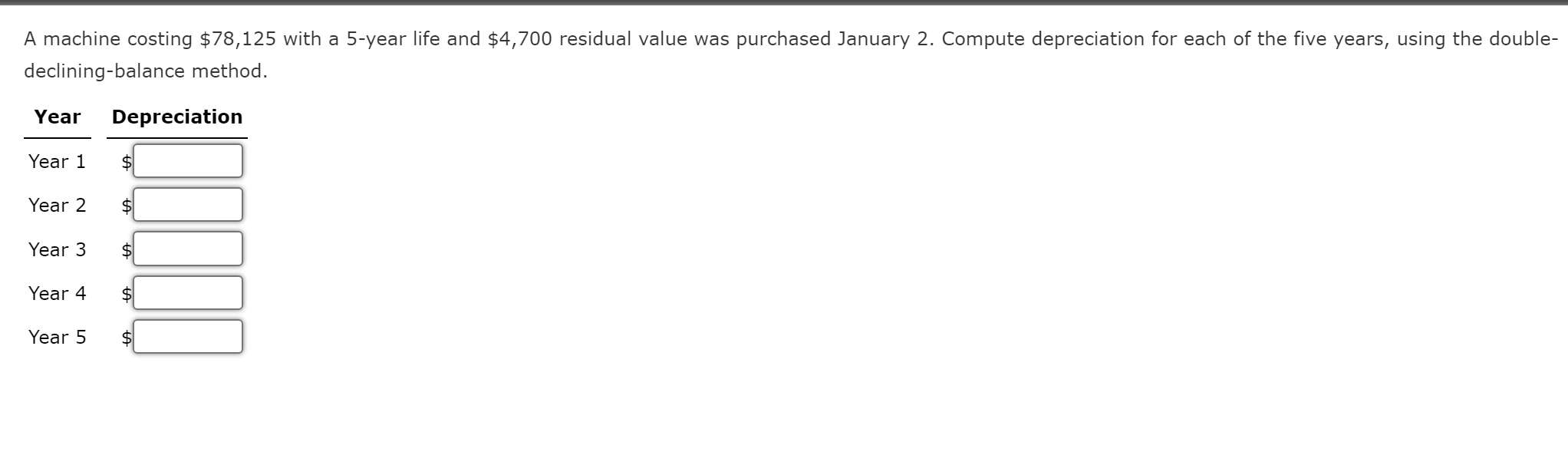 1 accounts receivable $100,000 12/31/Year 2 accounts receivable For the year ended