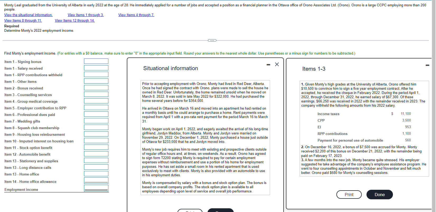 people. View the situational information. View Items 1 through 3. View
