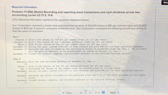 i need help finishing plz Required information Problem 11-25A (Static) Recording and