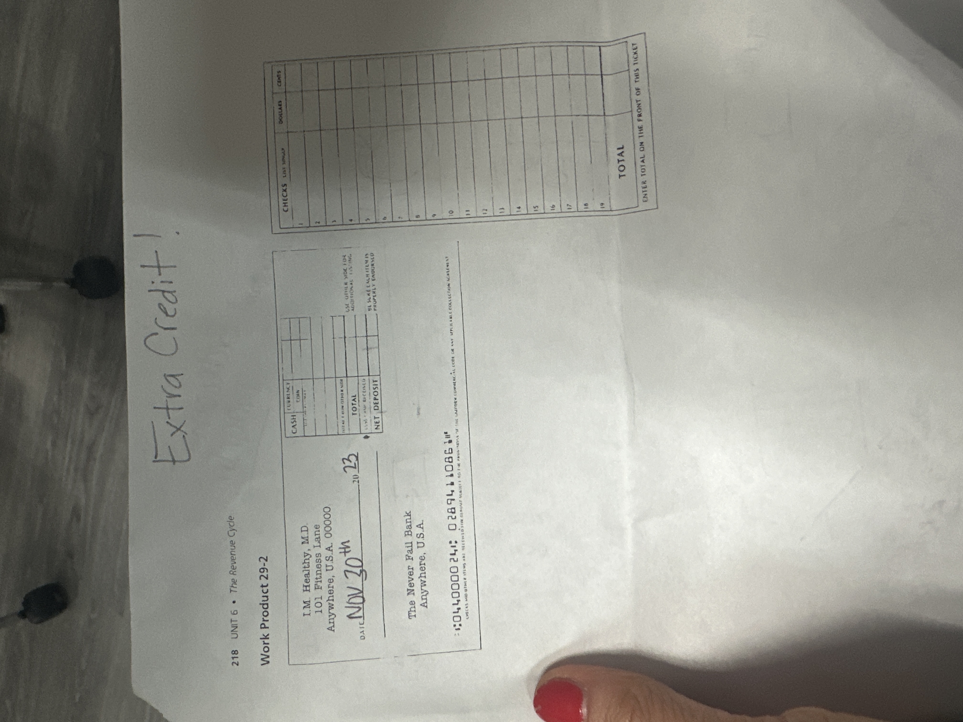 29-1 as a guideline, practice writing checks. Use the following ims mation
