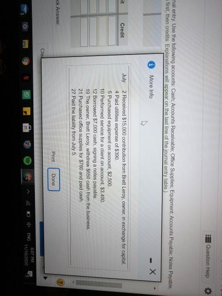 Journalize the transactions of Engineering. Include an explanation with each journal entry.
