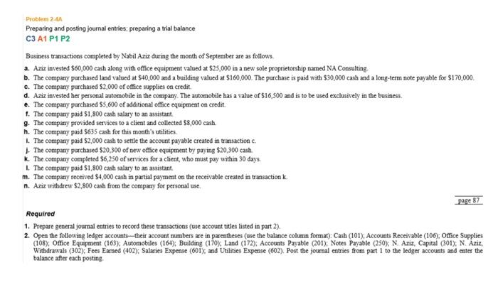 following transactions in the month of June. a. Amina Abdullah, the owner,