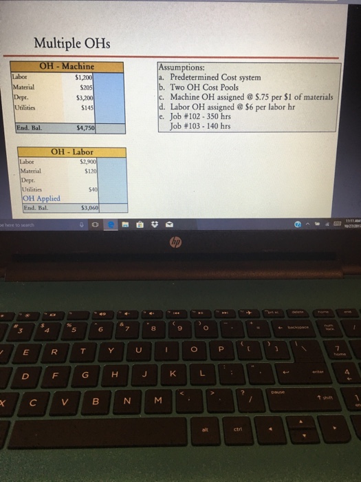 OH to Charge? Assumptions: a. Actual Cost systemm b. OH based on