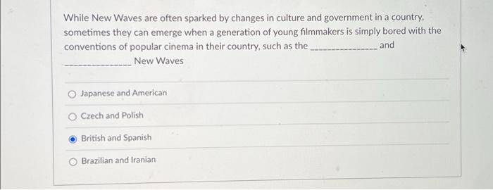  While New Waves are often sparked by changes in culture and