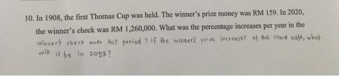  10. In 1908, the first Thomas Cup was held. The winner's
