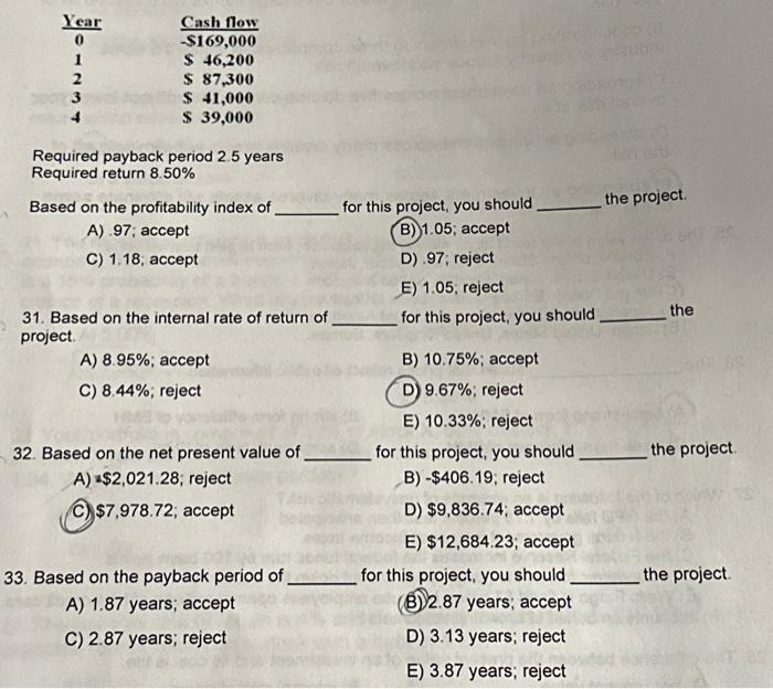 (please ignore the answers already selected) Required return 8.50% Based on the