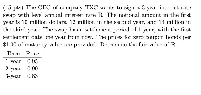 bond that will mature for $10,000. It plans to use this asset