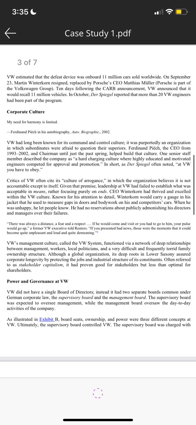 thoughts. 3 . Describe the various stakeholders and their individual interests in