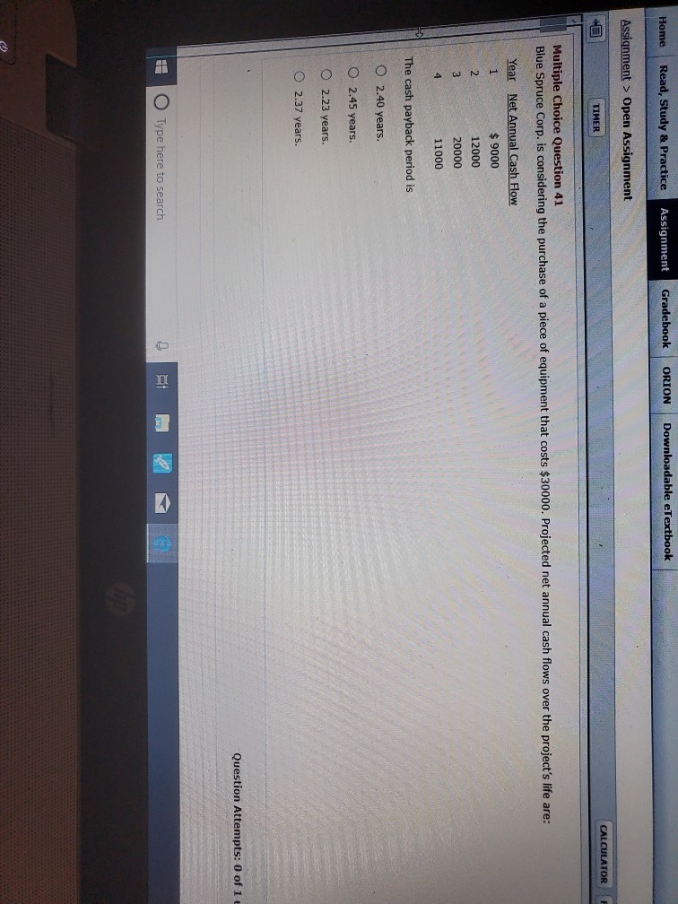  Home Read, Study & Practice Assignment Gradebook ORION Downloadable eTextbook Assignment