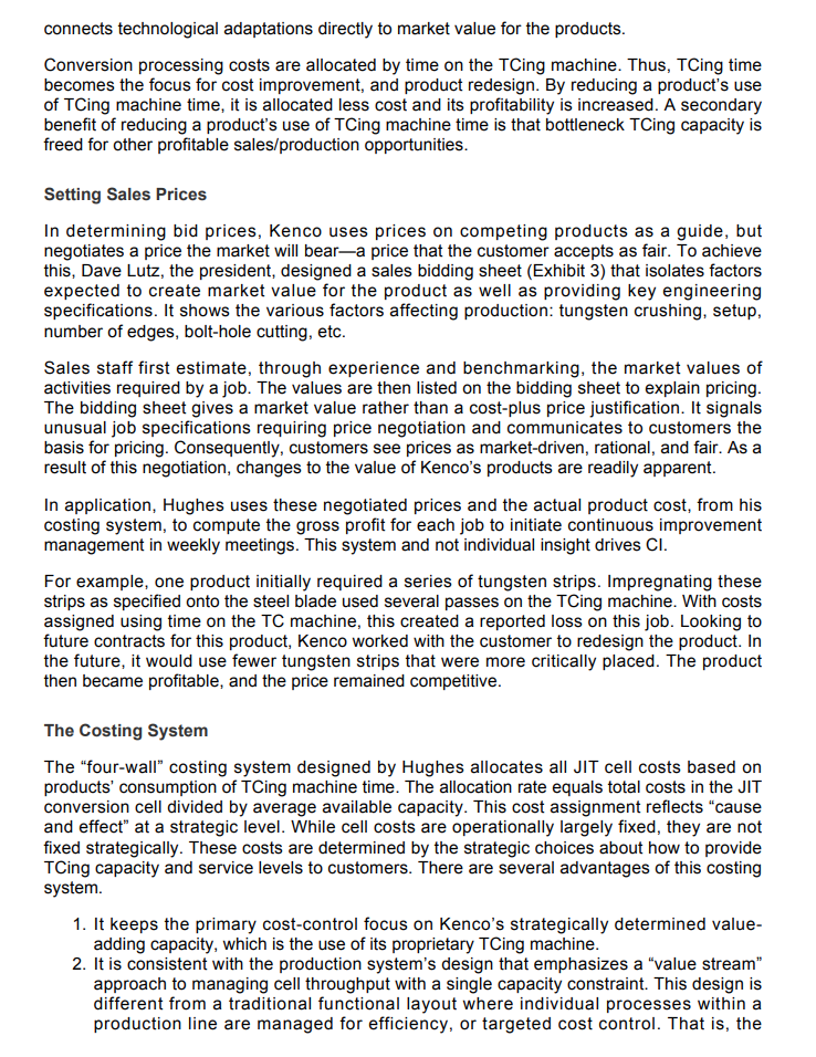 illustrates a strategy-driven costing system combining ideas from lean management and the