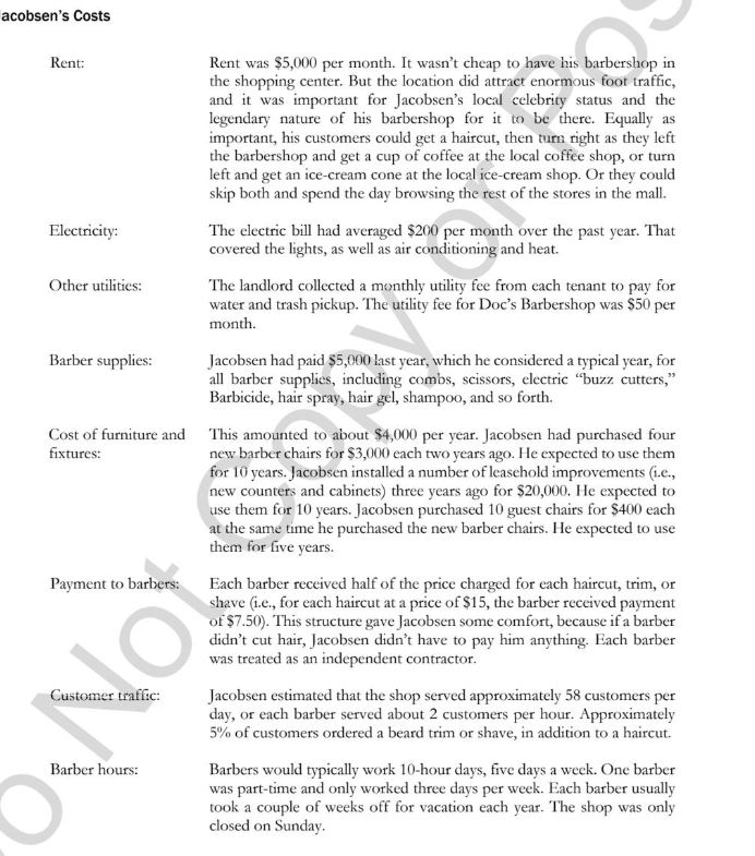 provide in a year to break even? How would his answer change