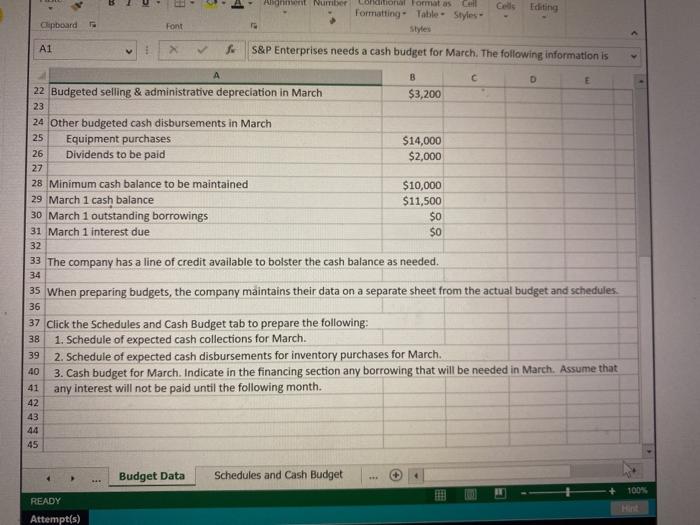 to suppliers. Use the information included in the Excel Simulation and the