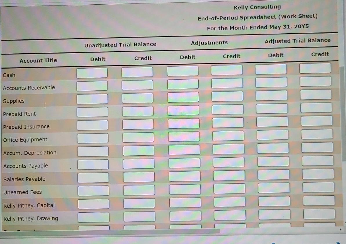 Part 5: Work Sheet The following is a comprehensive problem which encompasses