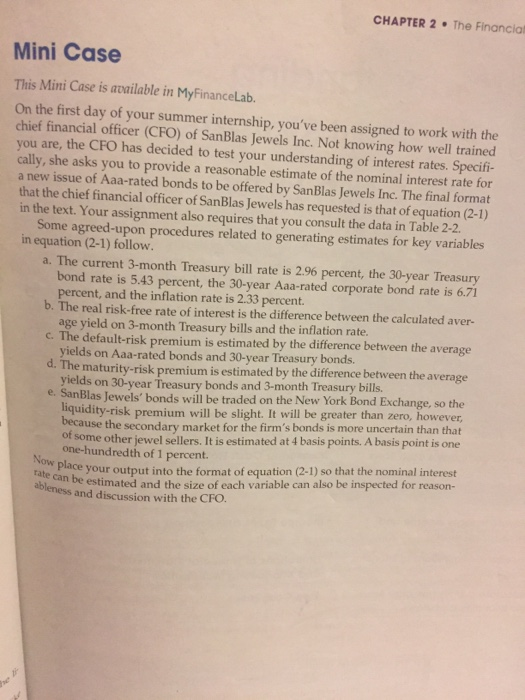  CHAPTER 2. The Financial Mini Case This Mini Case is available