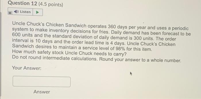 period model to manage a type of bolts they keep in inventory.