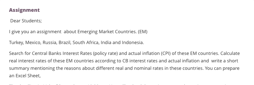  Assignment Dear Students; I give you an assignment about Emerging Market