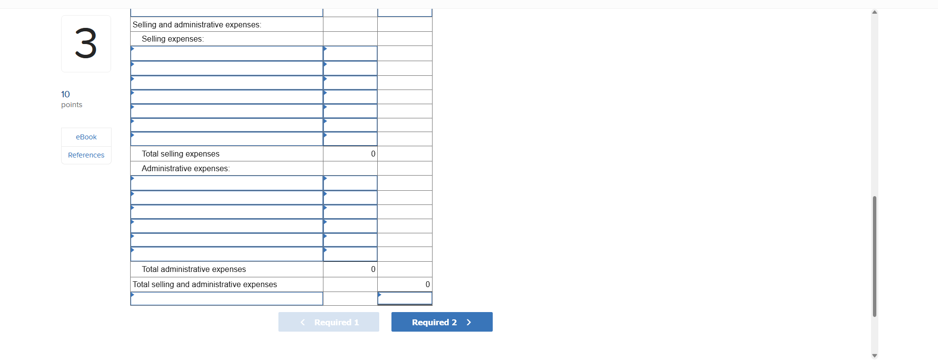 income statement for August. Show costs and revenues on both a total