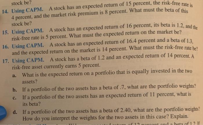need to know how to do this by hand not excel stock