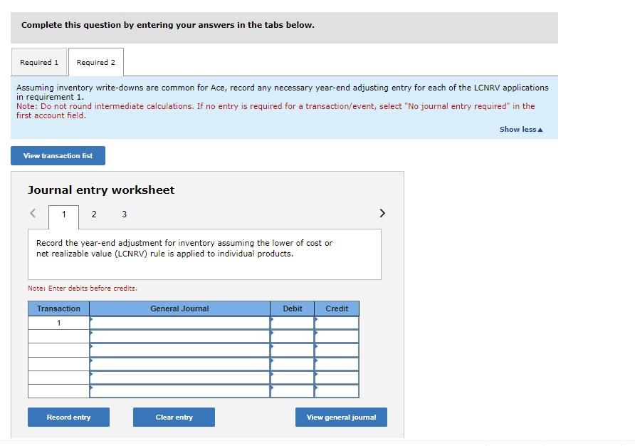 pertaining to its year-end inventory is as follows: Ace Hardware Store sells