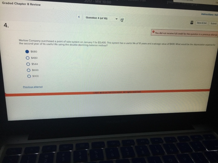  Graded Chapter 8 Review la instructions hei Question 4 for 10)