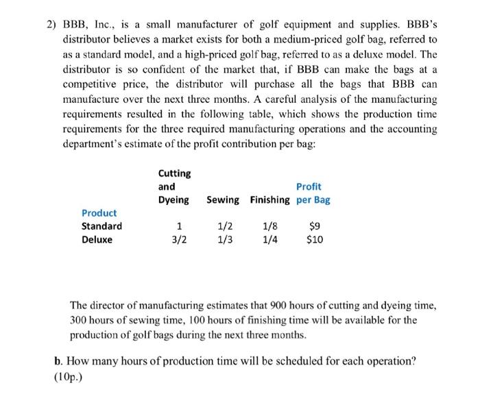  Please write a descriptive solution. 2) BBB, Inc., is a small