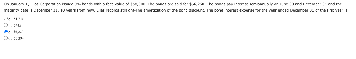 On January 1, Elias Corporation issued 9% bonds with a face value
