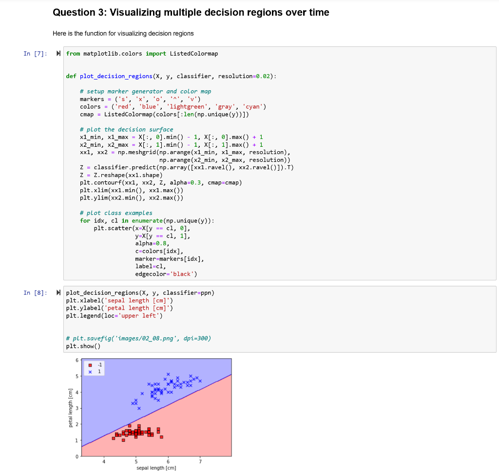 three lines inserted). In [5]: Nimport numpy as np class Perceptron(object): **