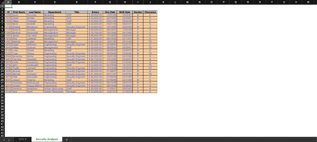 clients. Leslie Mamalis is SecureWorks' human resources (HR) manager. Leslie has asked