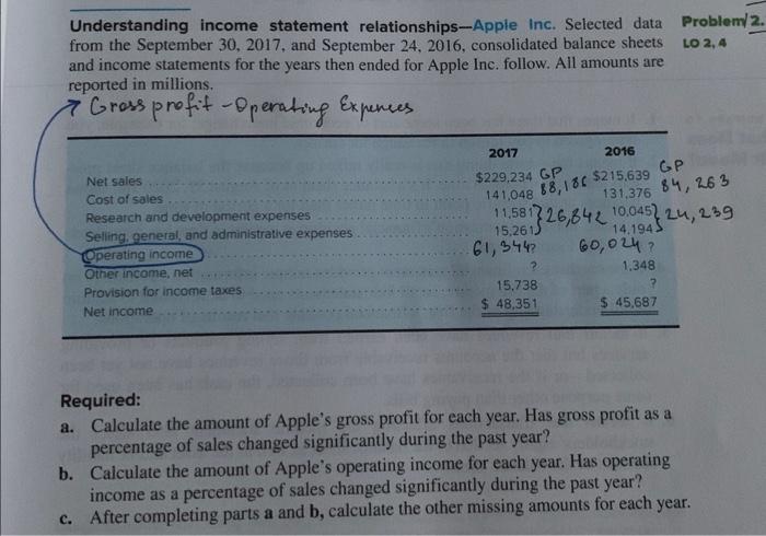 Please, explaine step by step with formulas. thank you! Understanding income statement