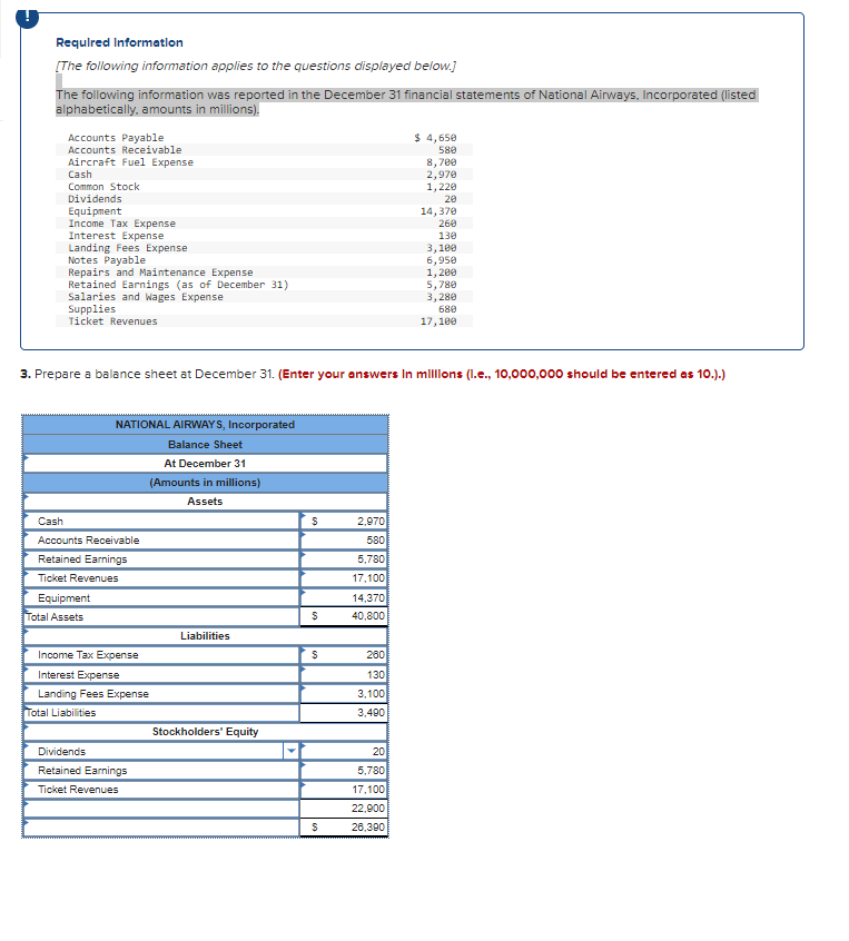 Please help me idk what is wrong Requlred Information [The following information