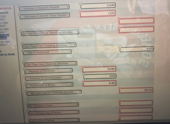 Cash $35,640 Accounts receivable 32,280 Inventory 26,780 Equipment 59,750 Accumulated depreciation-equipment (29,710)