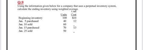 0:9 Using the information given below for a company that uses